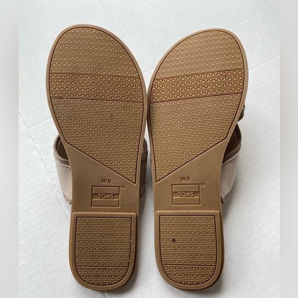 Toms Women Val Desert Taupe Suede Crisscross Strap Open Toe Slide Sandal Size 8 - Picture 5 of 6